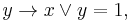  y \to x \or y = 1 ,