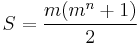  S = \frac{m(m^n%2B1)}{2}