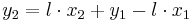  y_2=l\cdot x_2%2By_1-l\cdot x_1 