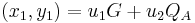 (x_1, y_1) = u_1 G %2B u_2 Q_A