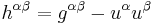 h^{\alpha\beta}=g^{\alpha\beta}-u^\alpha u^\beta