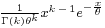 \scriptstyle \frac{1}{\Gamma(k) \theta^k} x^{k \,-\, 1} e^{-\frac{x}{\theta}}\,\!