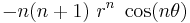  -n(n%2B1)~r^n~\cos(n\theta) \,