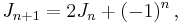  J_{n%2B1} = 2J_n %2B (-1)^n \, ,