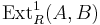 \operatorname{Ext}_R^1(A,B)