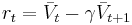  r_{t} = \bar V_{t} - \gamma \bar V_{t%2B1} 