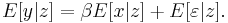  E [ y | z ] = \beta E [ x | z ] %2B E [ \varepsilon | z ]. \, 