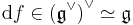 \mathrm{d} f \in \left (\mathfrak{g}^\vee \right )^\vee \simeq \mathfrak{g}