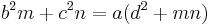 b^2m %2B c^2n = a(d^2 %2B mn)\,