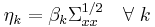 \,\eta_k=\beta_k\Sigma_{xx}^{1/2}\quad\forall\; k