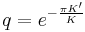 q =e^{-\frac{\pi K'}{K}}\,