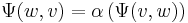 \Psi(w,v)=\alpha\left(\Psi(v,w)\right)