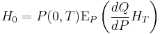 H_0 = P(0,T) \operatorname{E}_P\left(\frac{dQ}{dP}H_T\right)