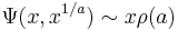 \Psi(x, x^{1/a})\sim x\rho(a)\,