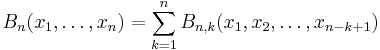 B_n(x_1,\dots,x_n)=\sum_{k=1}^n B_{n,k}(x_1,x_2,\dots,x_{n-k%2B1})