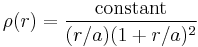 \rho(r)=\frac{\rm constant}{(r/a)(1%2Br/a)^2}