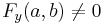 F_y (a,b) \not = 0