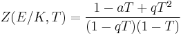 Z(E/K, T) = {{1 - aT %2B qT^2} \over {(1 - qT)(1 - T)}}