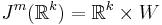 J^{m}(\mathbb R^k)=\mathbb R^k \times W