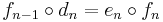 f_{n-1} \circ d_n = e_{n} \circ f_n 