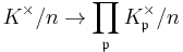 K^\times/n \to \prod_\mathfrak{p}K_\mathfrak{p}^\times/n