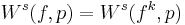 W^s(f,p) = W^s(f^k,p)