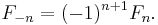 F_{-n} = (-1)^{n%2B1} F_n. \, 