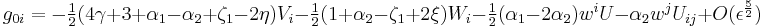 g_{0i}=-\textstyle\frac12(4\gamma%2B3%2B\alpha_1-\alpha_2%2B\zeta_1-2\eta)V_i-\textstyle\frac12(1%2B\alpha_2-\zeta_1%2B2\xi)W_i
-\textstyle\frac12(\alpha_1-2\alpha_2)w^iU-\alpha_2w^jU_{ij}%2BO(\epsilon^{\frac52})\;