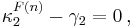  \kappa^{F(n)}_2-\gamma_2 = 0\,,