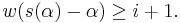 w(s(\alpha) - \alpha) \ge i%2B1.