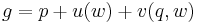 g=p%2Bu(w)%2Bv(q,w)