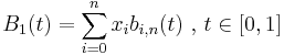 B_1(t) = \sum_{i=0}^{n} x_i b_{i,n}(t) \mbox{ , } t \in [0,1]