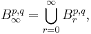 B_\infty^{p,q} = \bigcup_{r=0}^\infty B_r^{p,q},