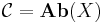 \mathcal{C} = \mathbf{Ab}(X)