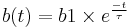 b(t) = b1 \times e ^ {\frac{-t}{\tau}}