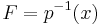 F = p^{-1}(x)