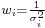 \scriptstyle w_i=\frac 1 {\sigma_i^2}