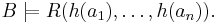 B \models R(h(a_1),\ldots,h(a_n)).