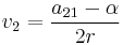  v_2 = \frac{a_{21}-\alpha}{2r}