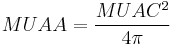 MUAA = \frac{MUAC^2}{4 \pi}