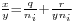 \scriptstyle\frac{x}{y}=\frac{q}{n_i}%2B\frac{r}{yn_i}