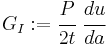 
   G_I�:= \cfrac{P}{2t}~\cfrac{du}{da}
 