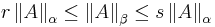 r\left\|A\right\|_\alpha\leq\left\|A\right\|_\beta\leq s\left\|A\right\|_\alpha