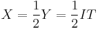 X=\frac{1}{2}Y = \frac{1}{2}IT