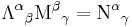  \Lambda^\alpha {}_\beta \Mu^\beta {}_\gamma = \Nu^\alpha {}_\gamma 