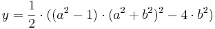 y=\frac{1}{2}\cdot((a^2-1)\cdot(a^2%2Bb^2)^2-4\cdot b^2)