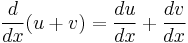 \frac{d}{dx}(u %2B v)=\frac{du}{dx}%2B\frac{dv}{dx}