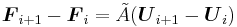 
\boldsymbol{F}_{i%2B1}-\boldsymbol{F}_{i} = \tilde{A}(\boldsymbol{U}_{i%2B1}-\boldsymbol{U}_{i})
