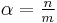 \alpha = \tfrac{n}{m}