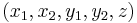 ({x}_{1}, {x}_{2}, {y}_{1}, {y}_{2}, z)